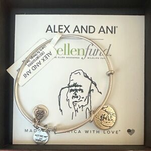 Alex and Ani Silver Bangle with Charms